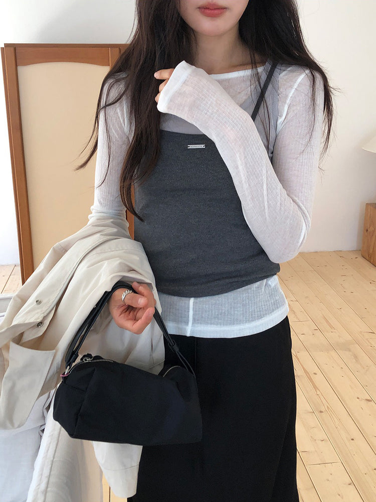 美色鐵扣細節背心