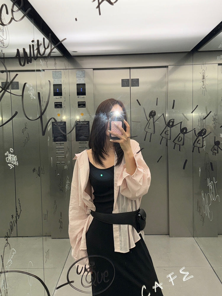 高質微透紋理寬鬆襯衫