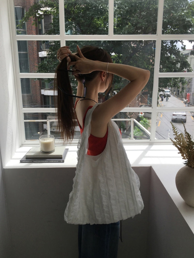 蕾絲層次hobo bag