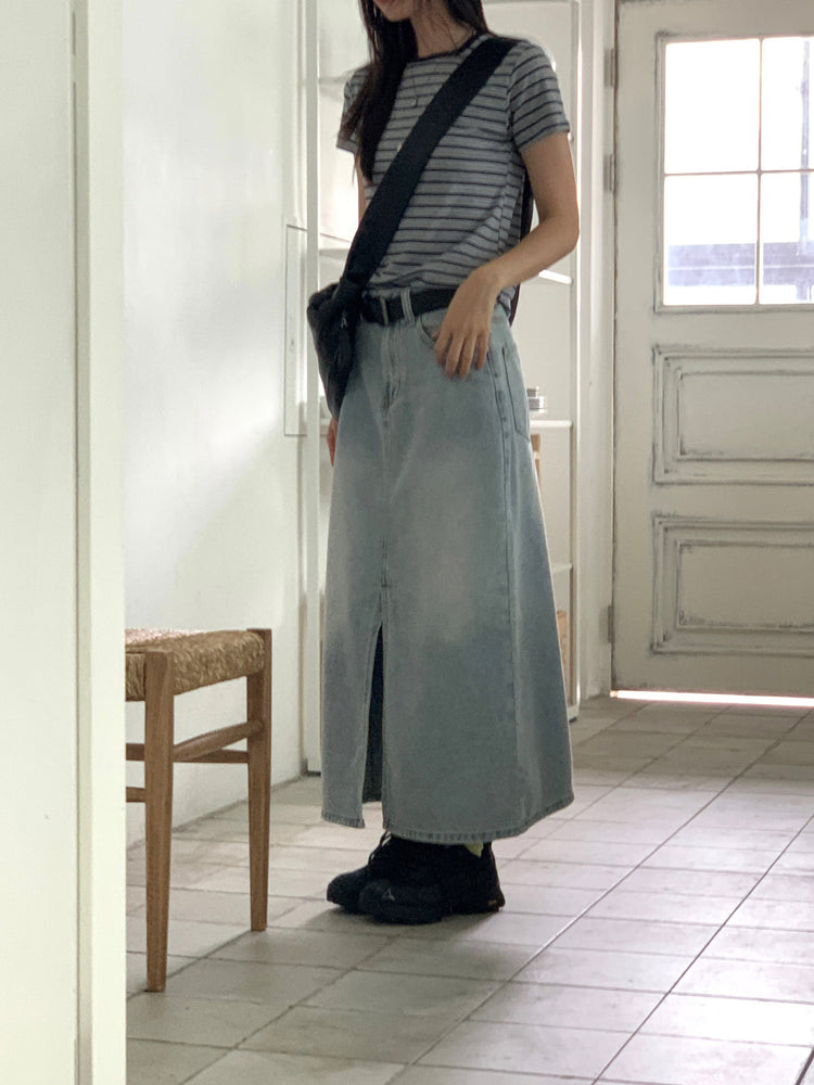 撞色條紋合身上衣