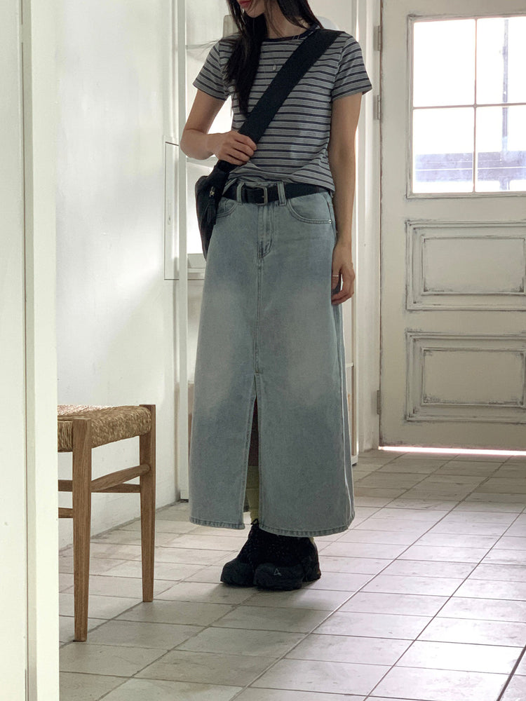 撞色條紋合身上衣