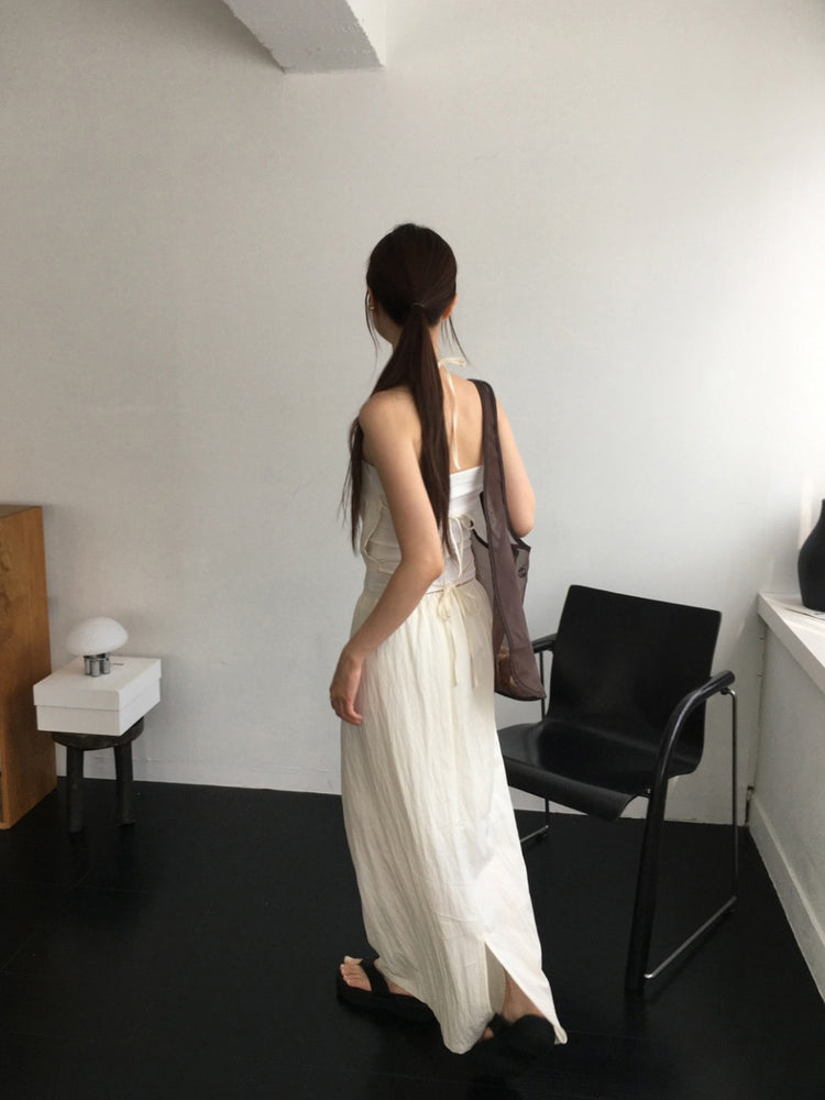 美色暗紋平口上衣