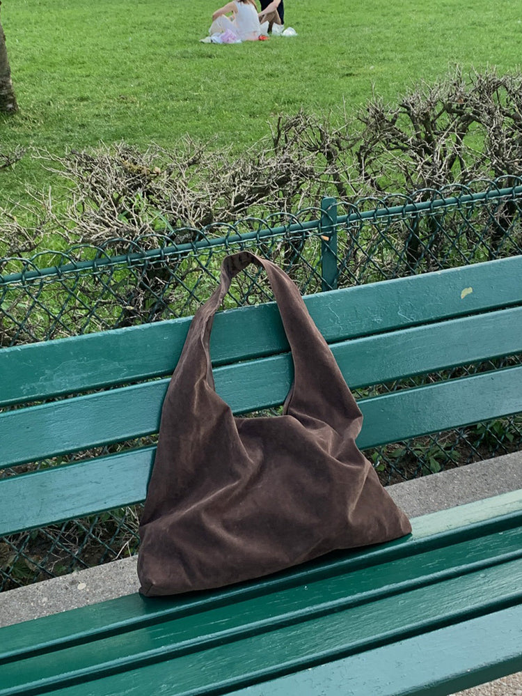 極簡磨砂皮質感hobo bag