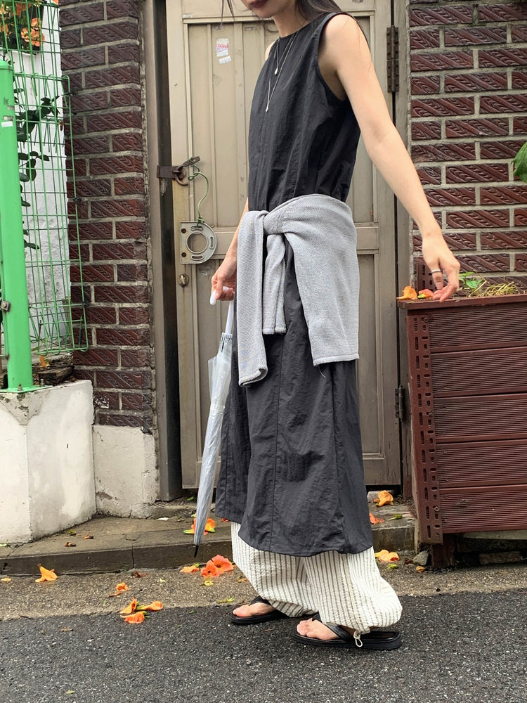微透V領寬鬆針織衫