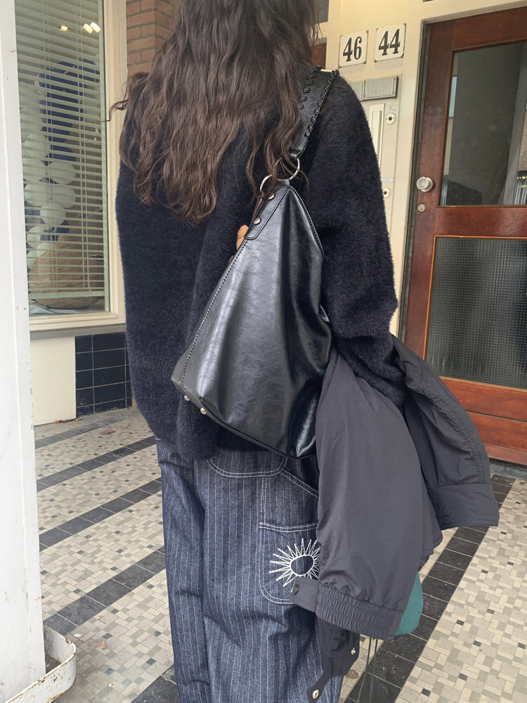 暗紋理太陽圖案廓形牛仔褲