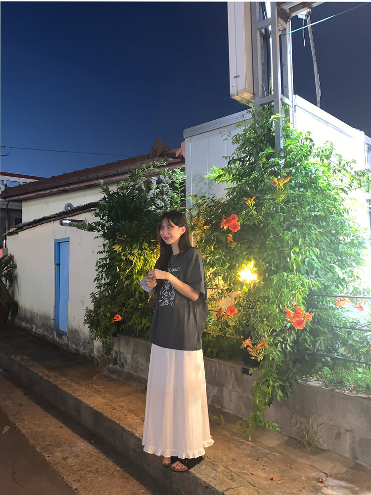 貝殼印花細節寬鬆t