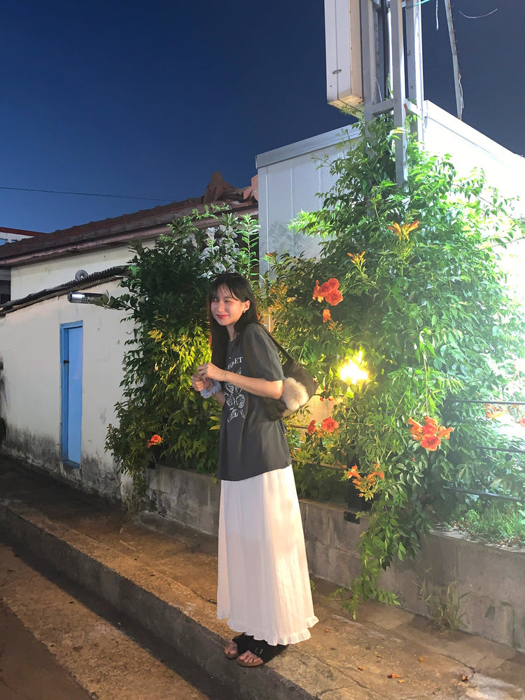 貝殼印花細節寬鬆t