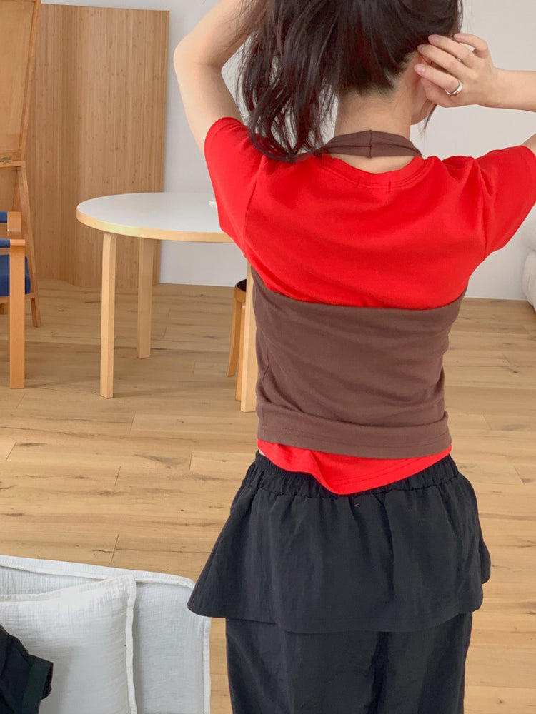 掛脖美色修身上衣
