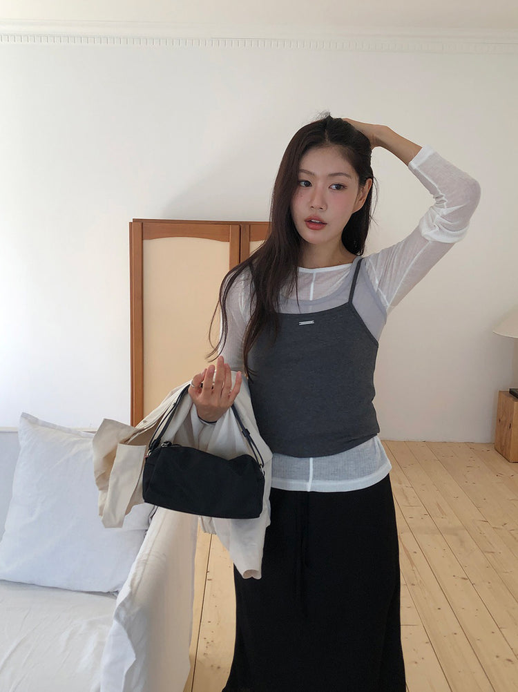 美色鐵扣細節背心