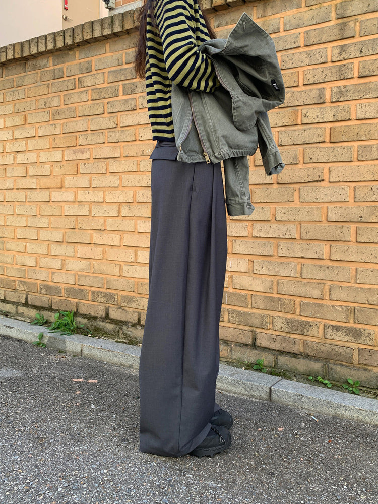 撞色條紋排鈕針織外套