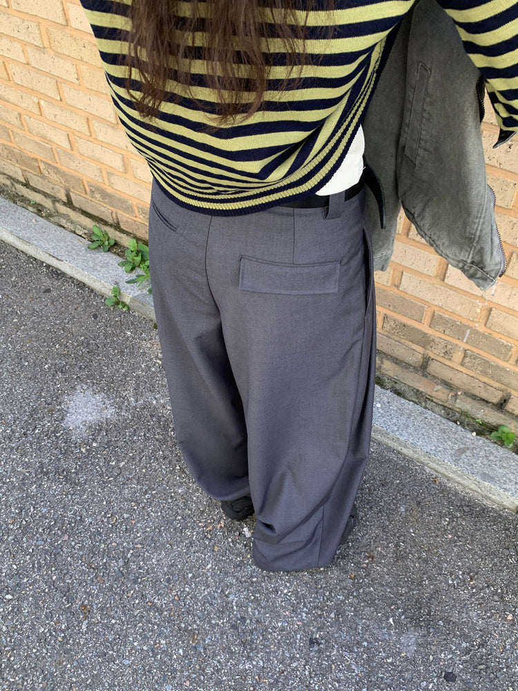 撞色條紋排鈕針織外套