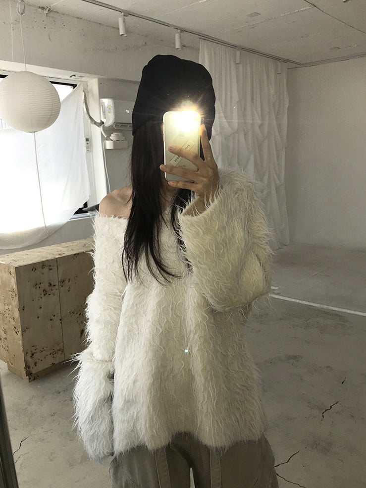 (現)毛流質感V領毛衣