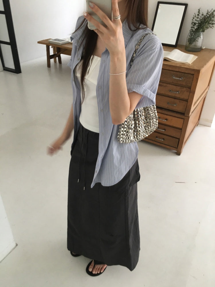 U領排鈕修身背心