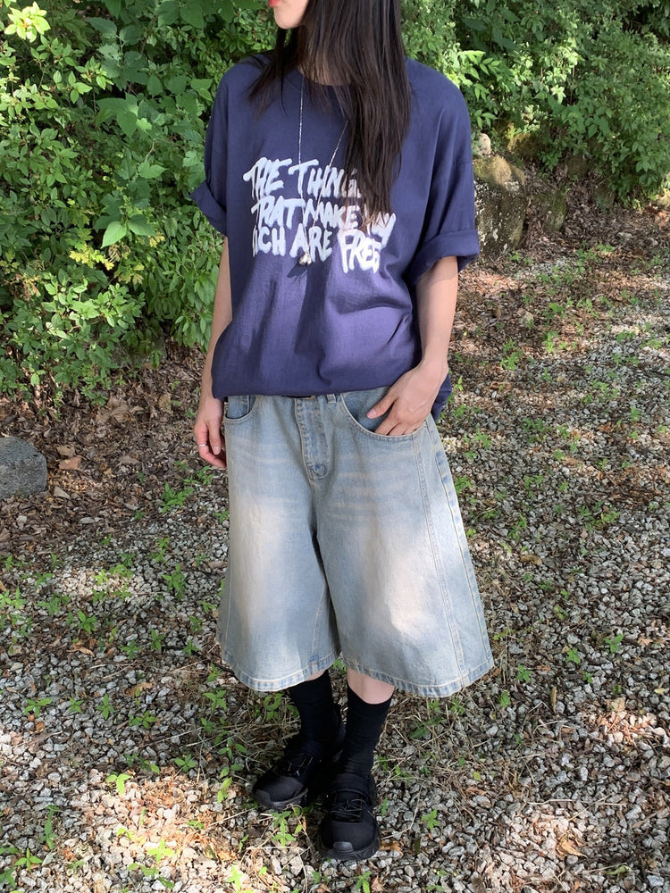 美式塗鴉圖案寬鬆t