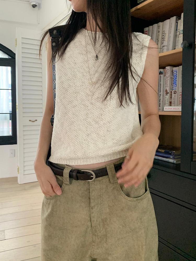 粗針基礎針織背心
