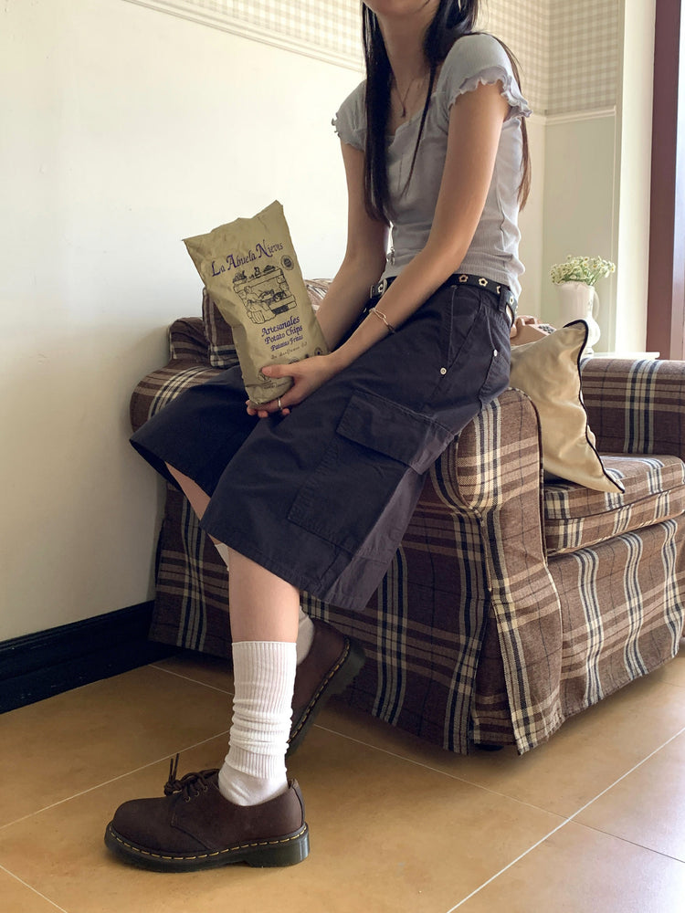 復古夏日涼感五分褲