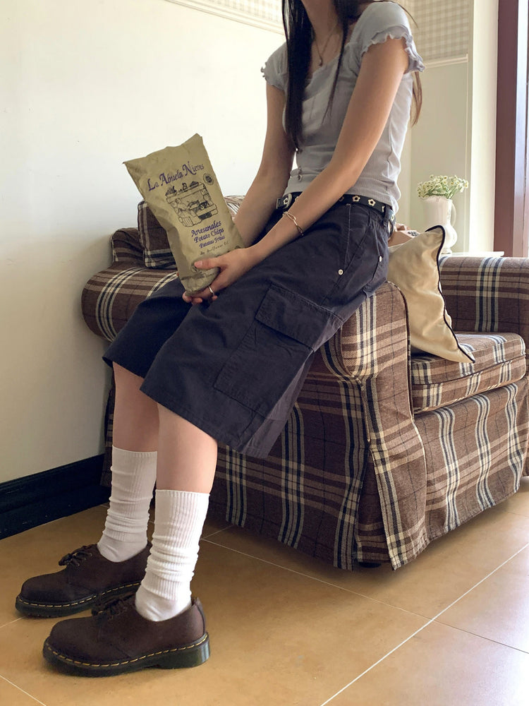 復古夏日涼感五分褲