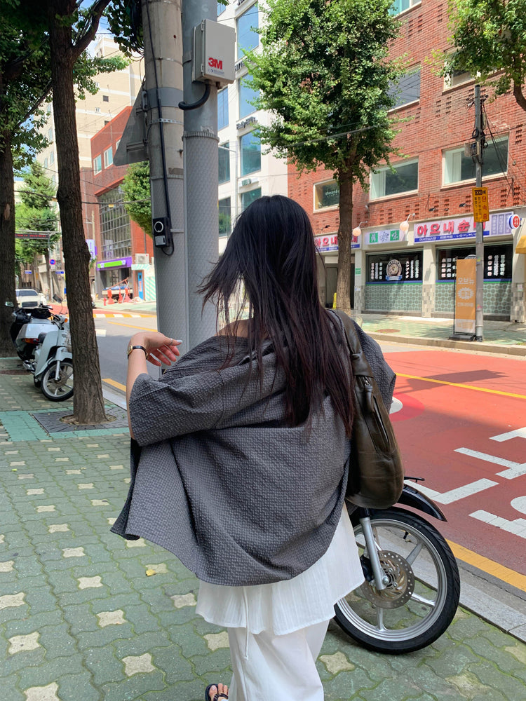微透紋理綁帶修腰細節連身裙
