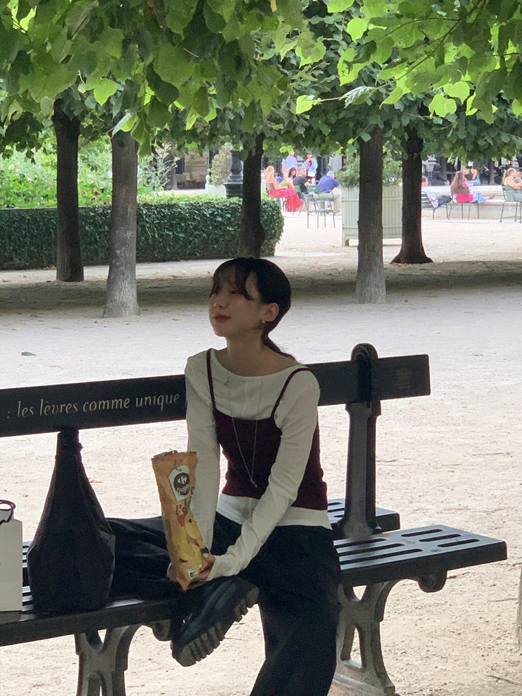 美色鐵扣前後兩穿上衣