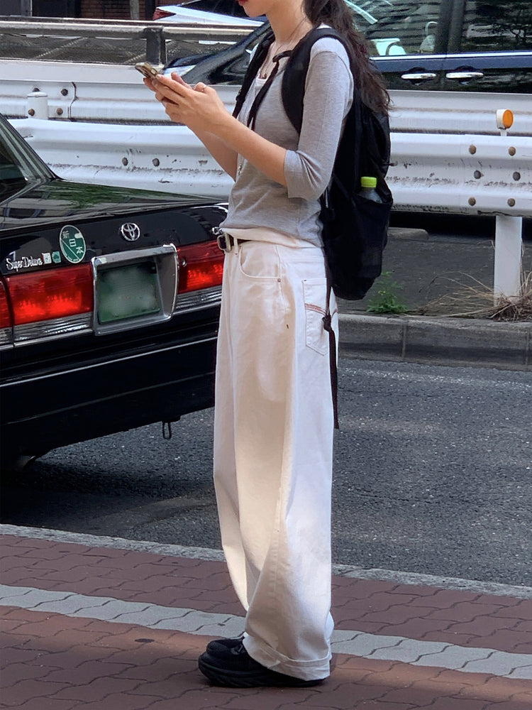 華夫格七分袖上衣