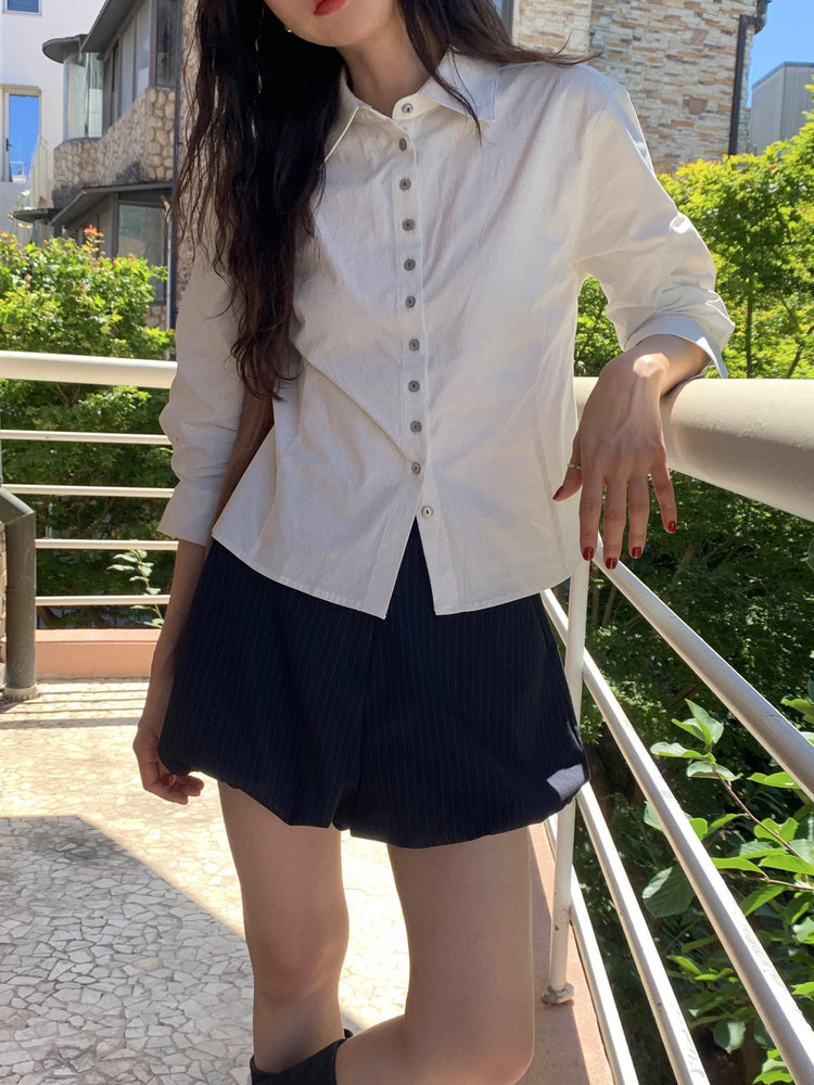 暗紋細節修身襯衫
