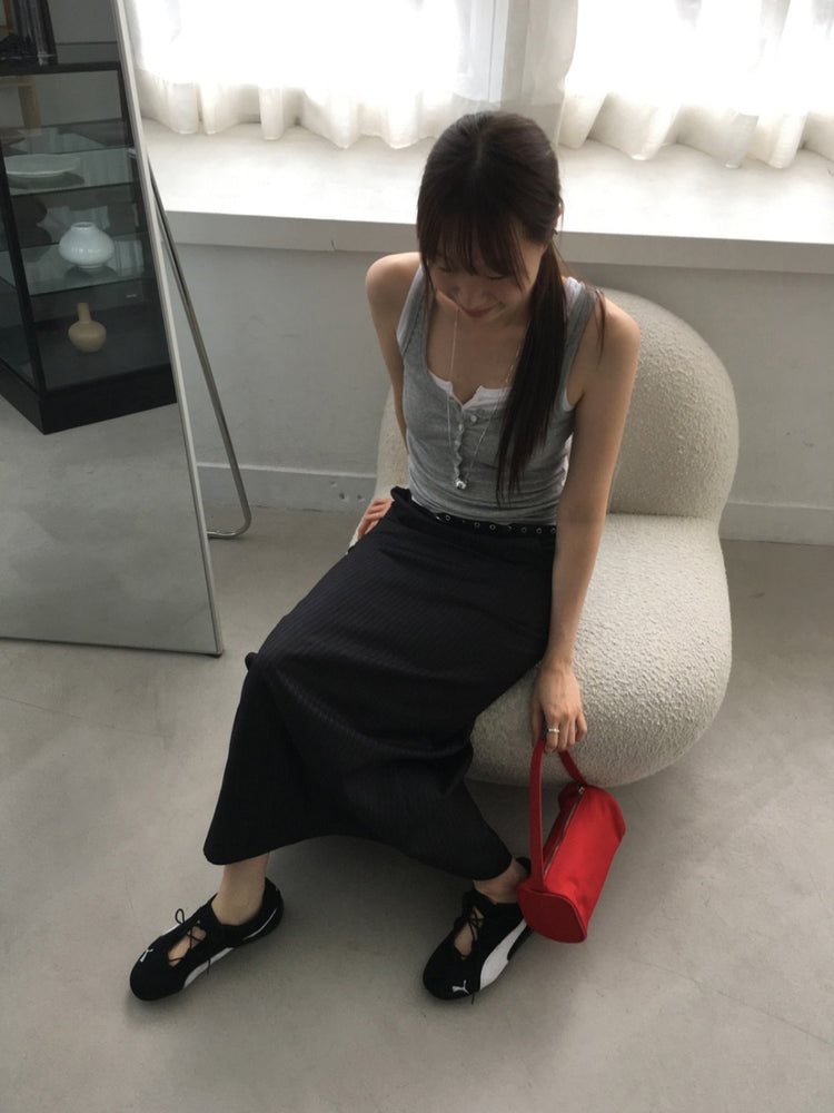 U領排鈕修身背心