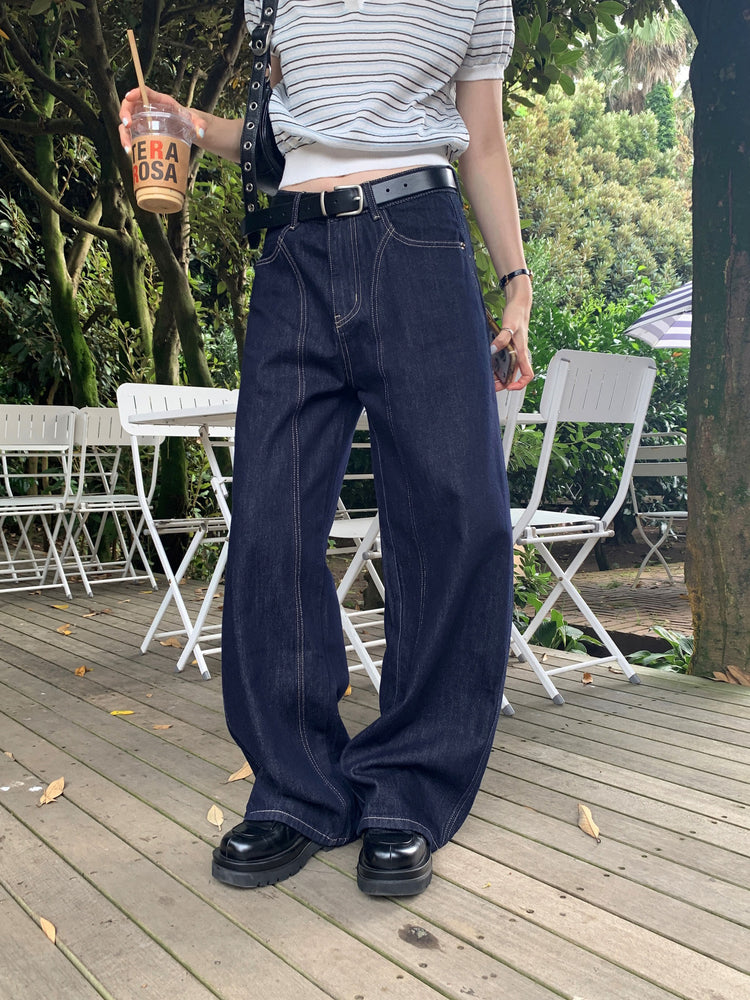 翻領條紋修腰細節上衣