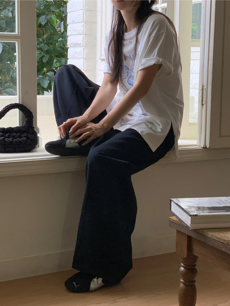 貝殼印花細節寬鬆t