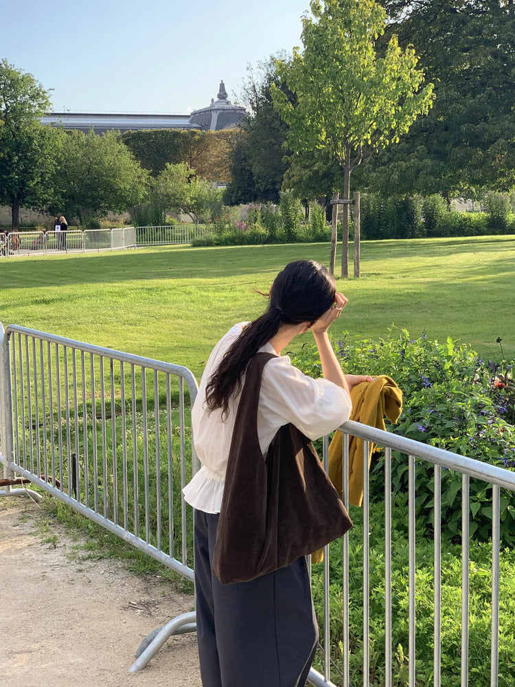 極簡磨砂皮質感hobo bag