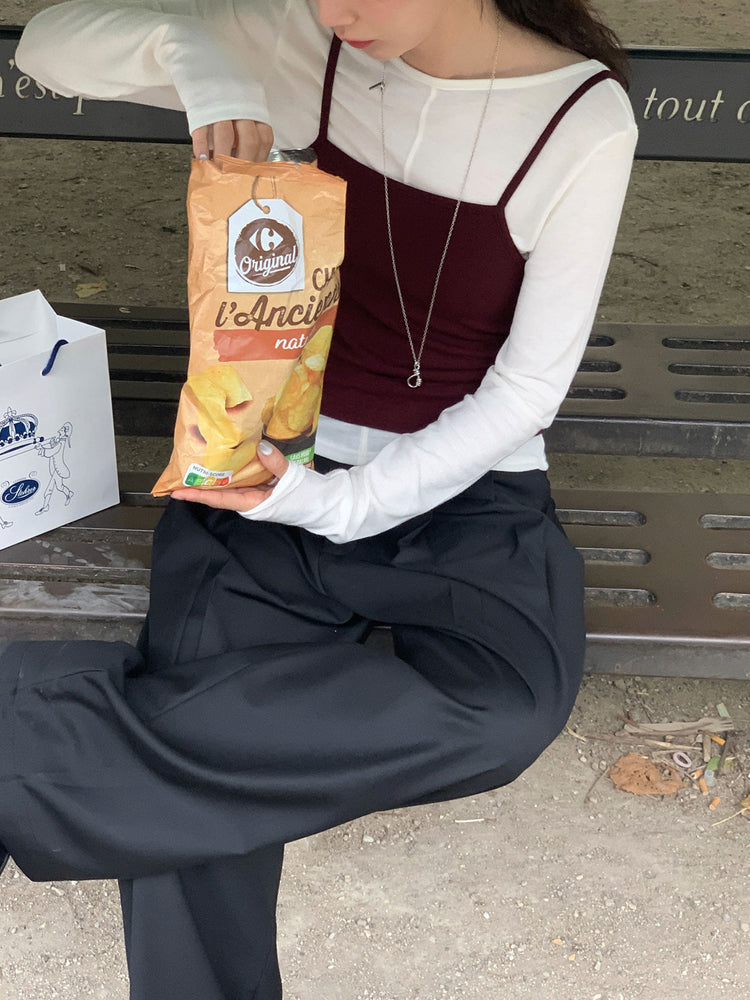 美色鐵扣細節背心