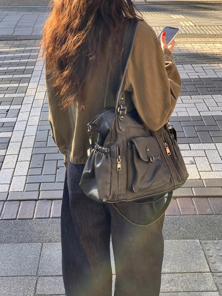 復古翻領洗水質感外套