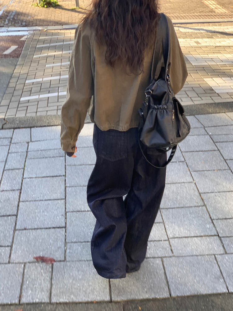 復古翻領洗水質感外套