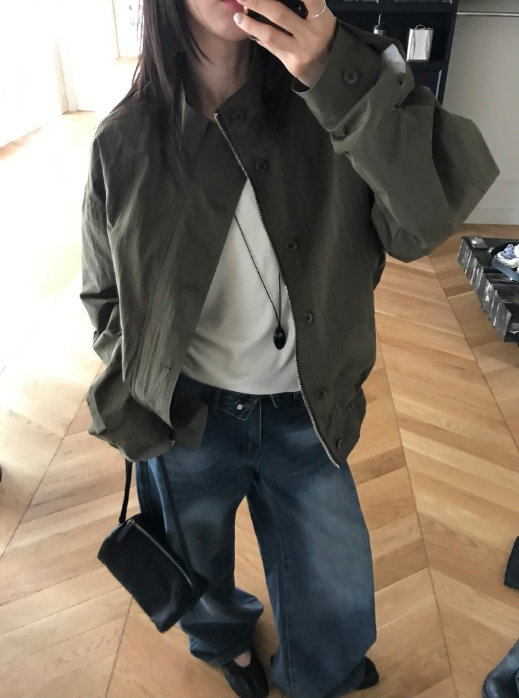 高質立領排鈕細節外套