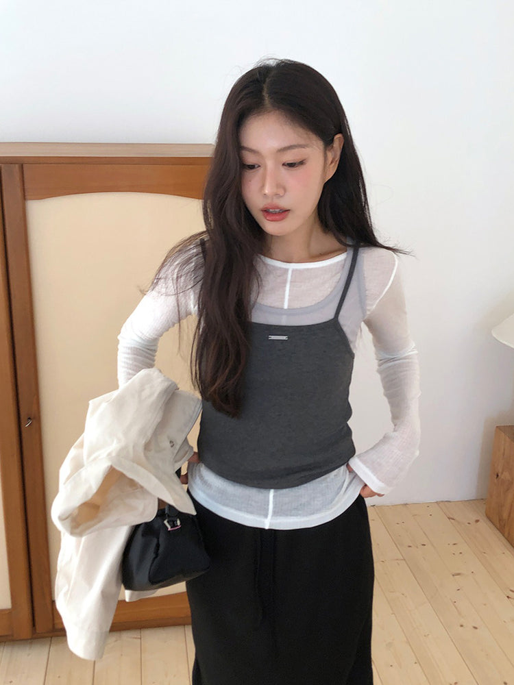 美色鐵扣細節背心
