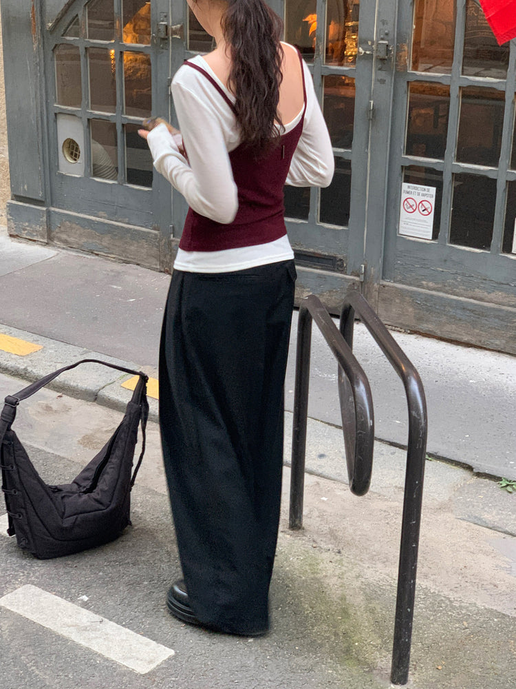 美色鐵扣前後兩穿上衣