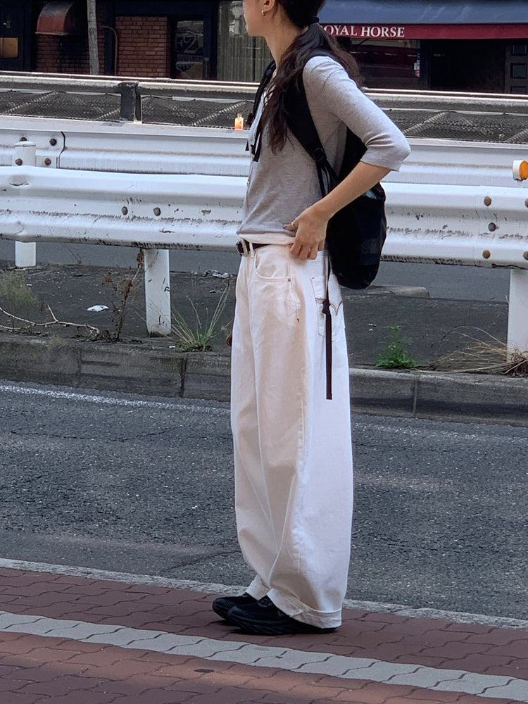 華夫格七分袖上衣