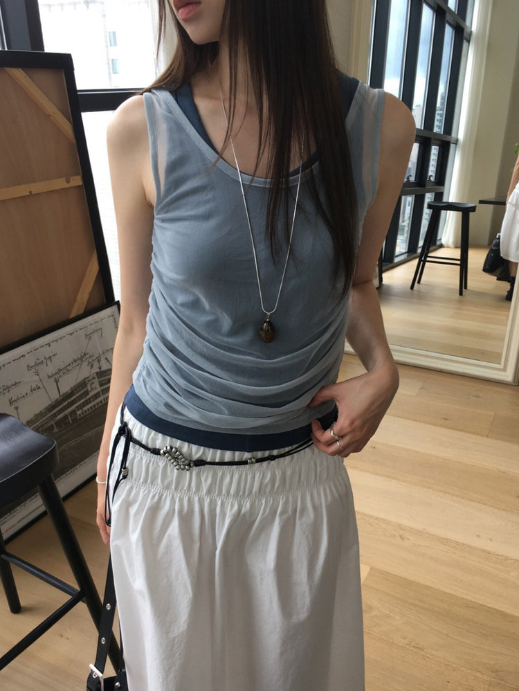 美色U領修身背心