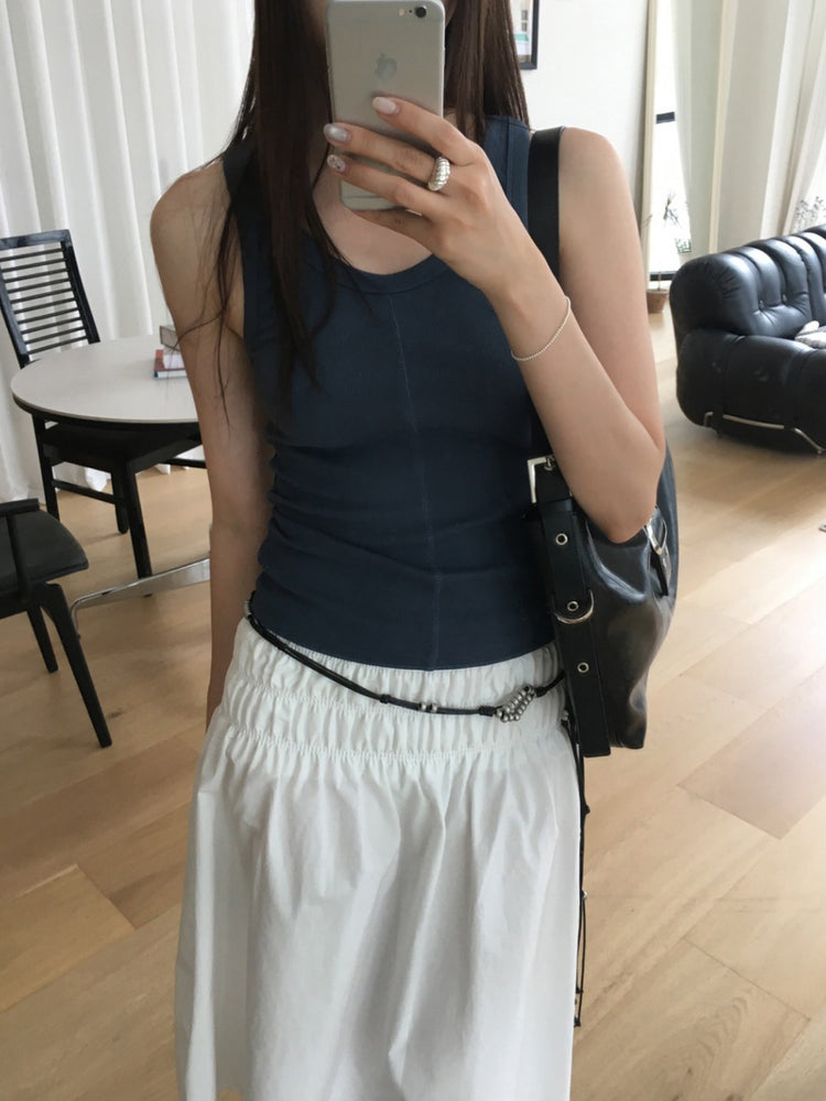 美色U領修身背心