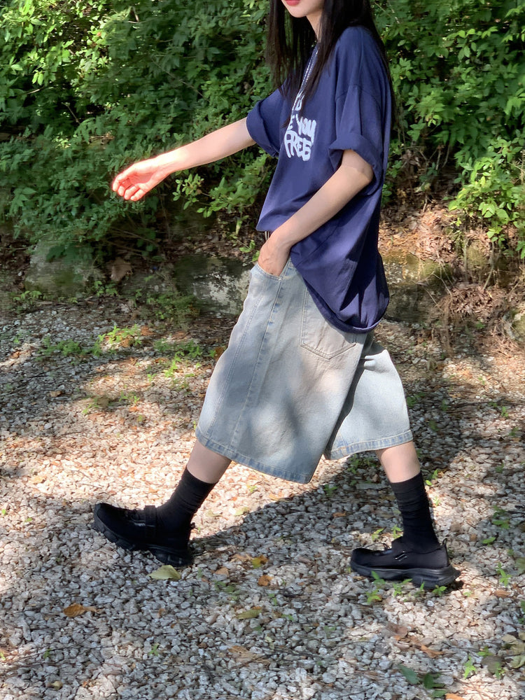 美式塗鴉圖案寬鬆t