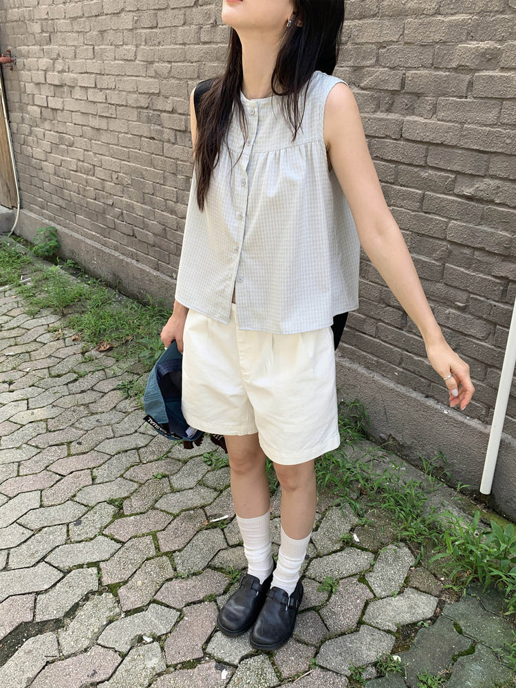 標籤細節寬鬆休閒短褲