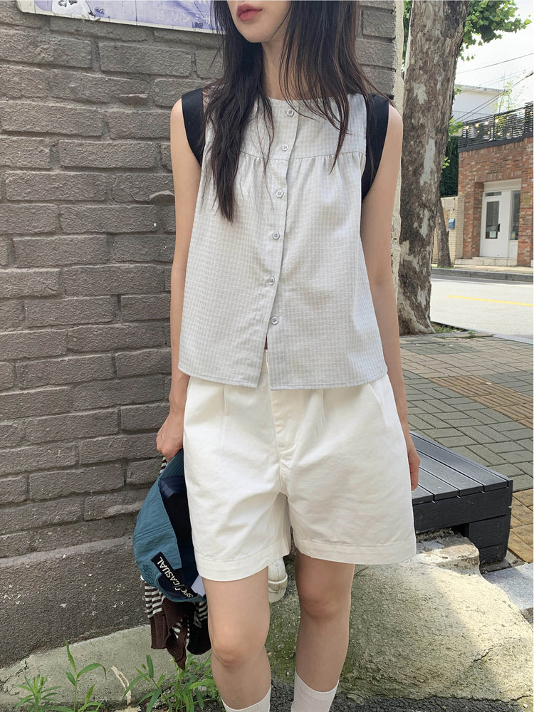標籤細節寬鬆休閒短褲
