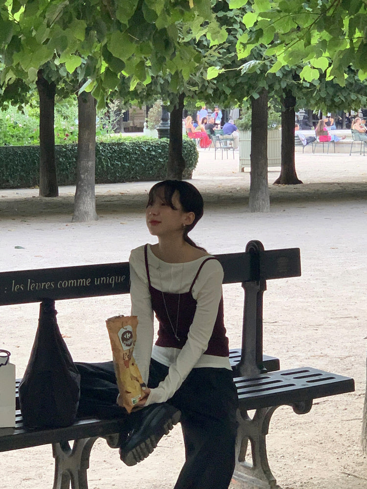 美色鐵扣細節背心