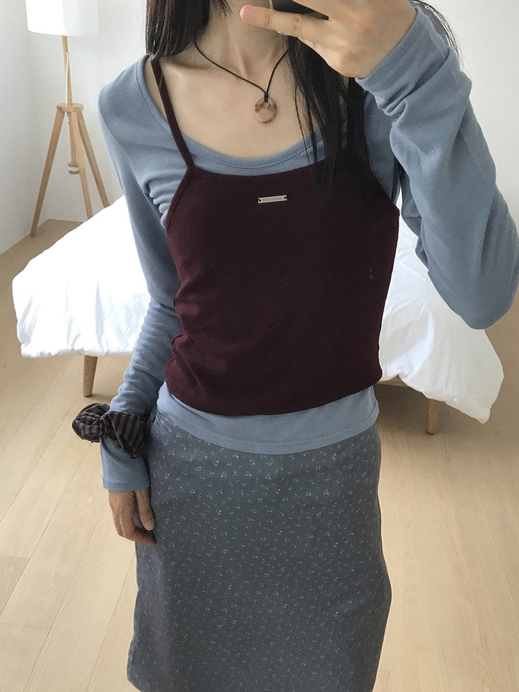 美色鐵扣細節背心