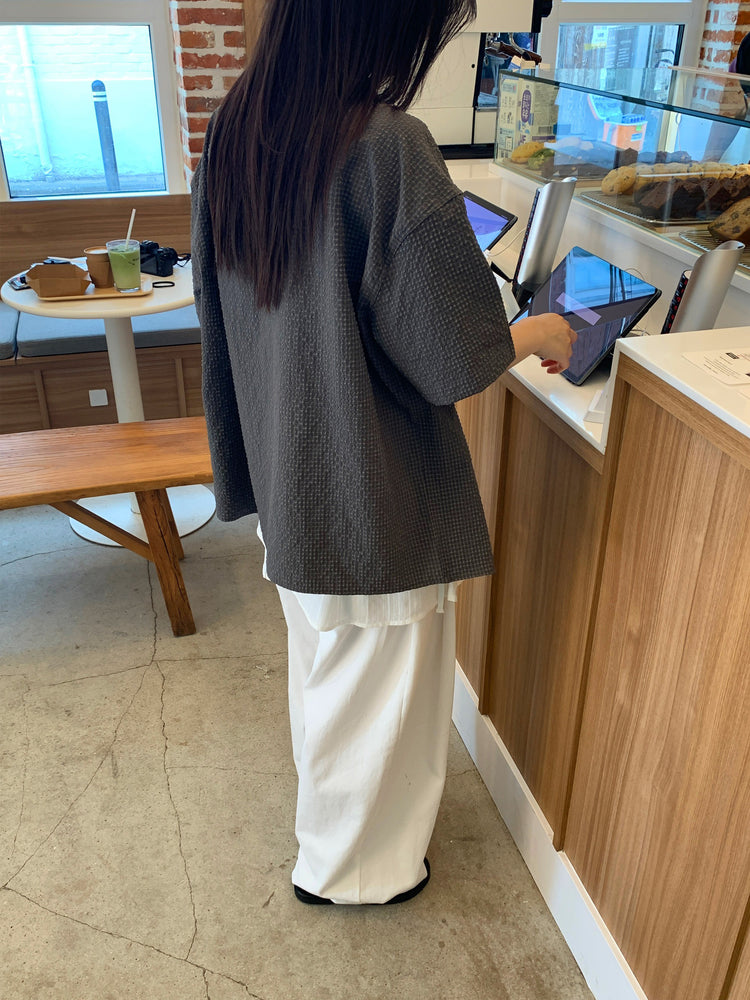 微透紋理綁帶修腰細節連身裙