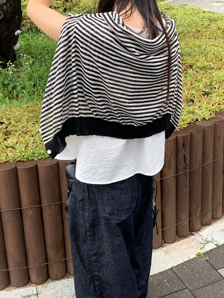 泡泡格紋紋理寬鬆排鈕背心