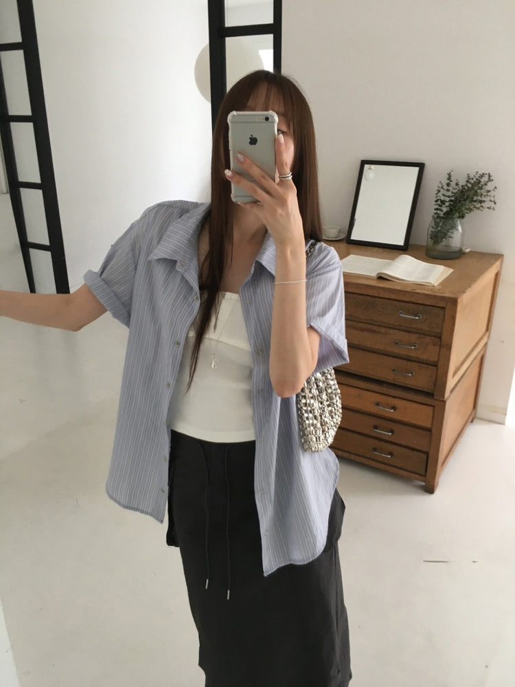 U領排鈕修身背心