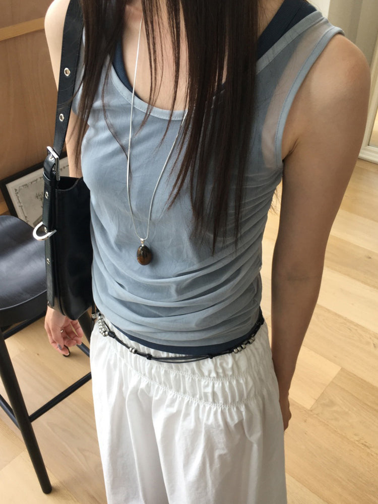 美色U領修身背心