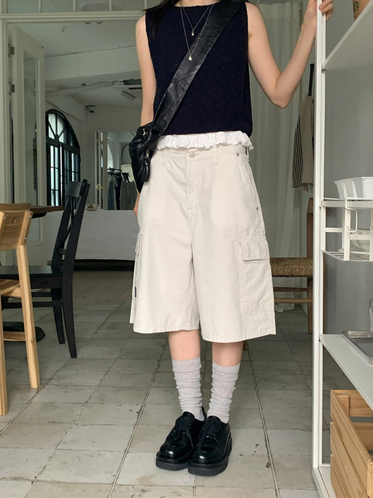 復古夏日涼感五分褲
