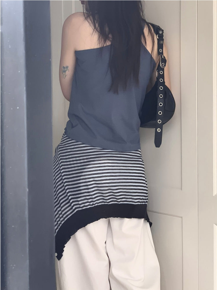 削肩美背細節背心