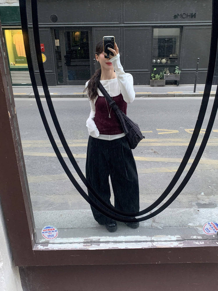 美色鐵扣前後兩穿上衣
